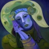 Marion Lucka: Haube des Vergessens, Öl, (2012)