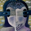 Marion Lucka: Irrsinn im Winter, Öl, 40 x 40 cm (2011)