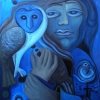 Marion Lucka: Ölgemälde " Januarblau" 60 x  80 cm (2019)