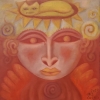 Ölge Katzengedanken" 50 x 50 cm (2023)
