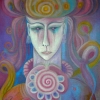Marion Lucka: Kronenefrau; Öl, 80 x 90 cm (1998)