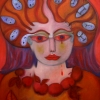 Marion Lucka: Kroneorange, Öl, 50 x 70 cm (2015)