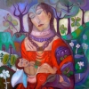 Marion Lucka: Mutter und Tochter, 100 x100 cm (2015)