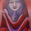 Ölgemälde "Wolfsfrau" 70 x 100 cm (2020)