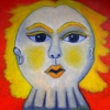 Marion Lucka: Sonnenkind, Öl, 40 x 40 cm (2003)
