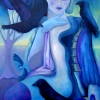 Marion Lucka: Rabenfrau, Öl, 60 x 80 cm (2012)