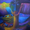 Marion Lucka: Schaukel Öl, 60 x 70 cm (1994)