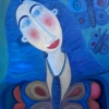 Marion Lucka: Schmetterlingsfrau; Öl, 60 x 70 cm (2001)