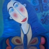 Marion Lucka: Schmetterlingsfrau, 50 x 60 cm (2001)