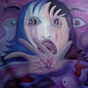 Marion Lucka: Schockierte, Öl, 70 x 70 cm (2012)