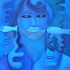 Marion Lucka: Ölgemälde "Schwimmen mit hellen Fischen" 50 x 50 cm (2011)
