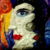 Marion Lucka: Selbst, Öl /Mischtechnik, (1995)
