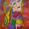 Marion Lucka: Ölgemälde " Grünäugige" 60 x 80 cm (2019)