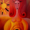 Marion Lucka: Sonnenfrau, Öl, 65 x 90 cm (2001)