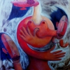 Marion Lucka: Ölgemälde "Tänzerin" 100 x 120 cm (1998)sold