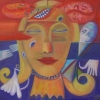 Ölgemälde "Tagtträumdende" 50 x 50 cm (2020)