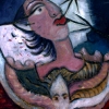 Marion Lucka: Totenvogel, Öl, 60 x 70 cm (1998)