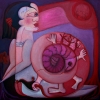 Marion Lucka: Verwirrung, Öl, 60 x 60 cm (2006)