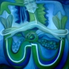 Marion Lucka: Wasserfrau, Öl, 130 x 150 cm (1996)