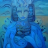 Marion Lucka: Ölgemälde " Wasserpharaonin" 60 x 80 cm (2018)