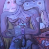 Marion Lucka: Ölgemälde "Windfrau" 100 x 120 cm (2007)