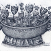 Marion Lucka: Blumenschüssel, Öl, 10 x 13 cm (2013)