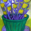Marion Lucka: Stillleben mit gelben Blüten, 50 x 70 cm (2013)