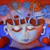 Marion Lucka: Stillleben mit Gesichtsvase, Öl, 50 x 60 cm (2014)