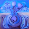 Marion Lucka: Stillleben mit Schlagen, Öl, 60 x 60 cm (2014)
