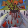 Marion Lucka: Stillleben mit Bluttopfen, Öl, 50 x 60 cm (2013)