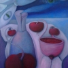 Marion Lucka: Stillleben mit Äpfeln3, Öl, 50 x 70cm (2005)