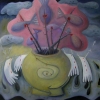 Marion Lucka: Stillleben mit toten Fischen, 60 x 60 cm (2012)