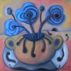 Marion Lucka: Ölgemälde "Aprilstillleben2"40 x 40 cm (2020)