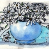 Marion Lucka: Blumenblau, Aquarell, 13 x 17 cm (2003)