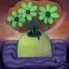 Ölgemälde "Blumenweinen" 40 x 40 cm (2021)