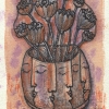 Marion Lucka: Aquarell " Gesichtervase" 8 x 11 cm (2018)