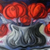 Marion Lucka: Stillleben mit roten Rosen, Öl, 50 x70 cm (2013)