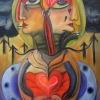 Ölgemälde "Scmerzherz" 50 x 70 (2020)