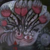Marion Lucka: Stillleben mit dunkler Sonne, Öl, 50 x 50 cm (2016)