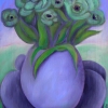 Marion Lucka: Stillleben mit grünen Blüten, 30 x 40 cm (2014)