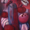 Marion Lucka: Stillleben mit weißen Blüten, Öl, 80 x 120 cm (1999)