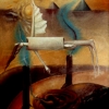 Marion Lucka: Ägyptischer Engel, Öl, 30 x 40 cm (1989)