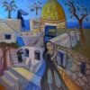 Marion Lucka: Ausflug, Öl, 100 x 100 cm (2014)
