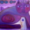 Marion Lucka: Geisterkatze, Öl, 60 x 80 cm (2004)