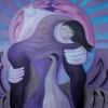 Marion Lucka. Tröster, Öl, 60 x 60 cm (2011)