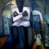 Marion Lucka: Dunkler Gott, Öl, 100 x 120 cm (1998)