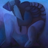 Marion Lucka: Augen zu, Öl, 90 x 100 cm (1998)