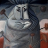Marion Lucka: Angstindianer, Öl, 30 x 40 cm (1994)