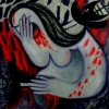 Marion Lucka: Schmerz, Öl, 80 x 80 cm (1998)