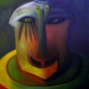 Marion Lucka: Dämon, Öl, 40 x 50 cm, (1995)